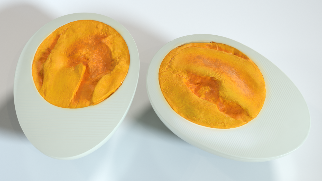 Hard Boiled Egg Halves 3D