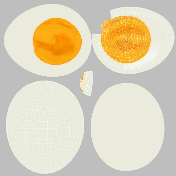 Hard Boiled Egg Halves 3D