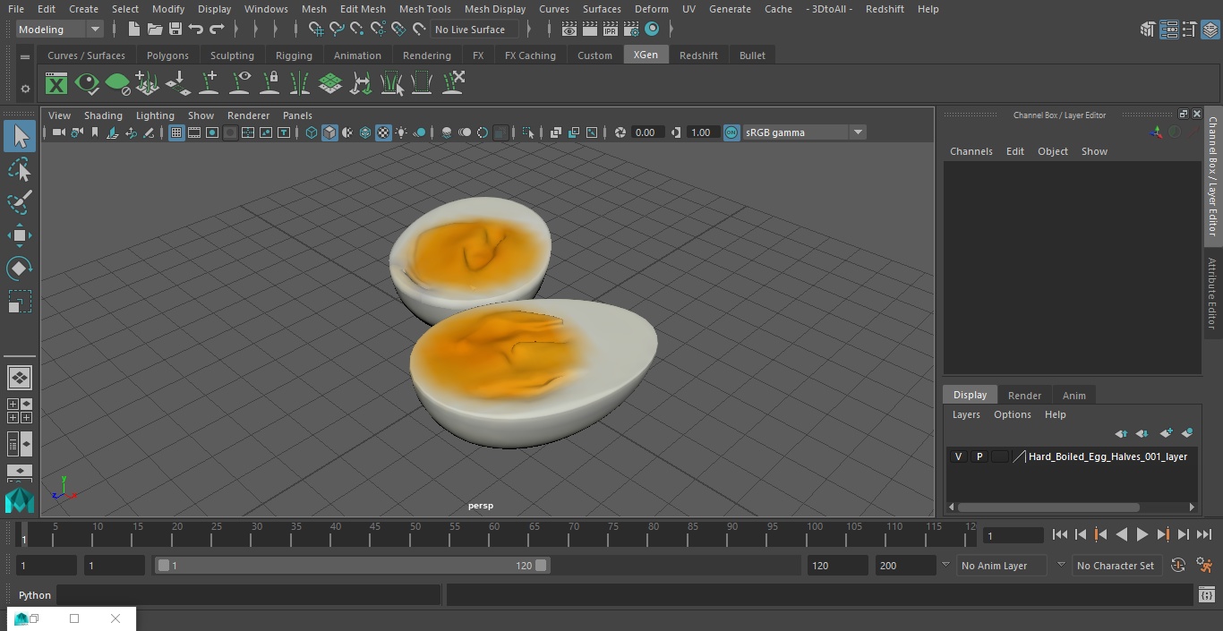 Hard Boiled Egg Halves 3D