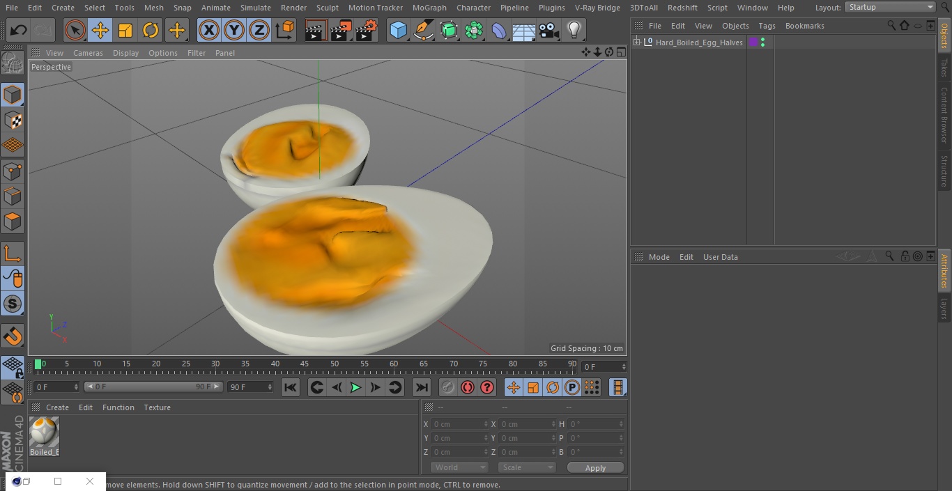 Hard Boiled Egg Halves 3D