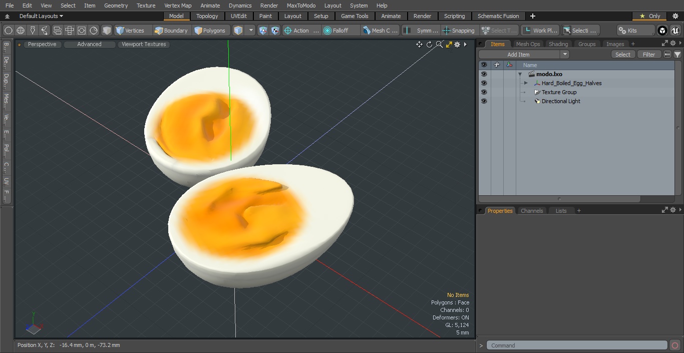 Hard Boiled Egg Halves 3D