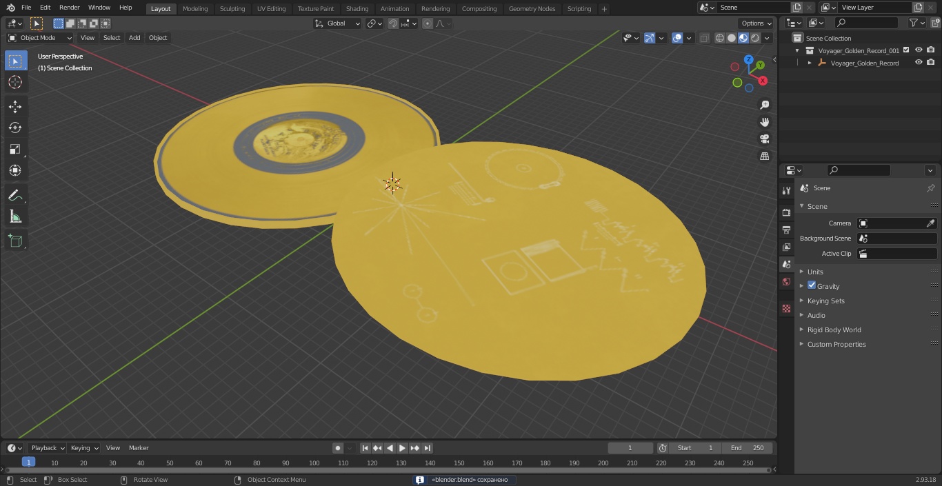 3D Voyager Golden Record