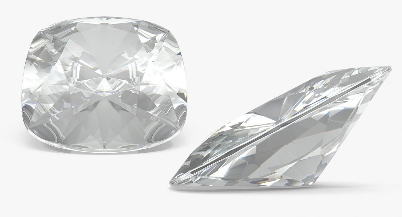 Cushion Cut Diamond 3D model