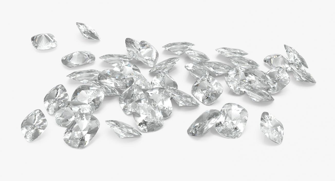 Cushion Cut Diamond 3D model