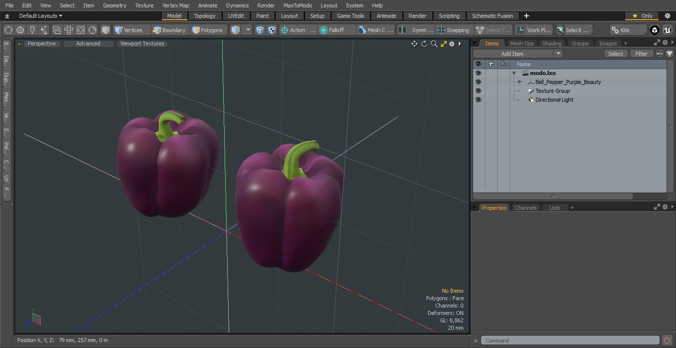 3D model Bell Pepper Purple Beauty