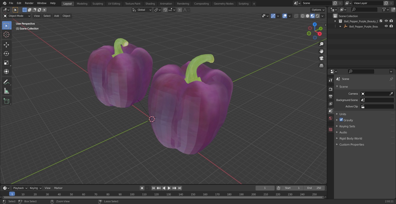 3D model Bell Pepper Purple Beauty