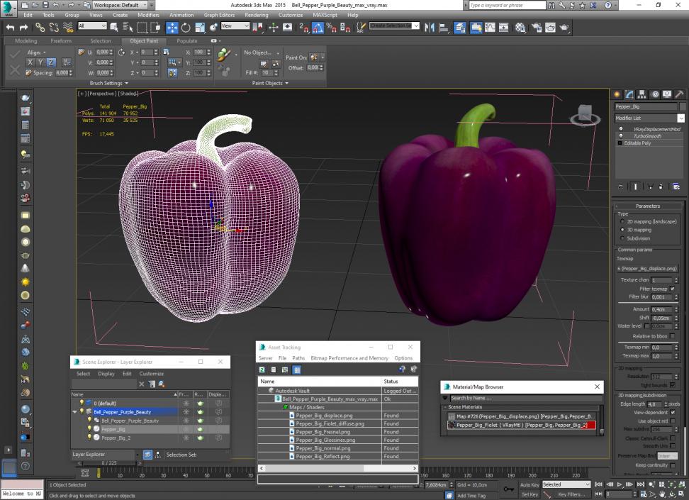 3D model Bell Pepper Purple Beauty