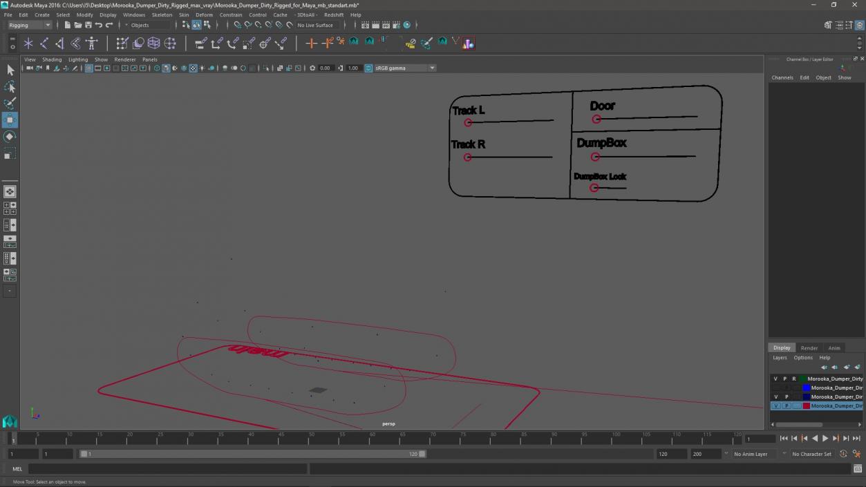 3D Morooka Dumper Dirty Rigged for Maya