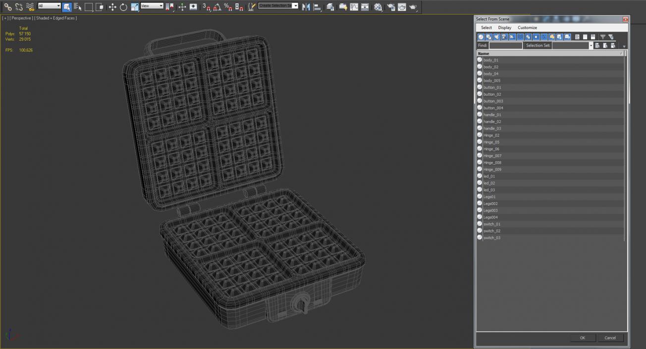 Square Waffle Maker 3D model