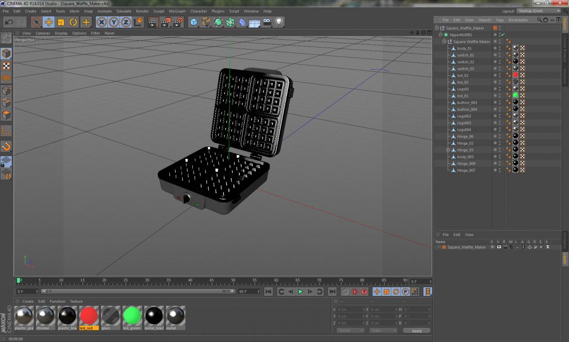 Square Waffle Maker 3D model