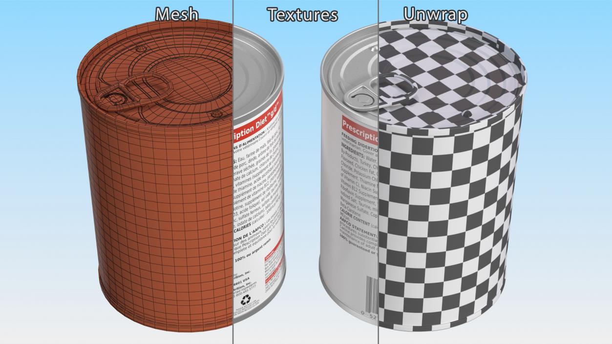 3D Pet Canned Food Collection 3 model