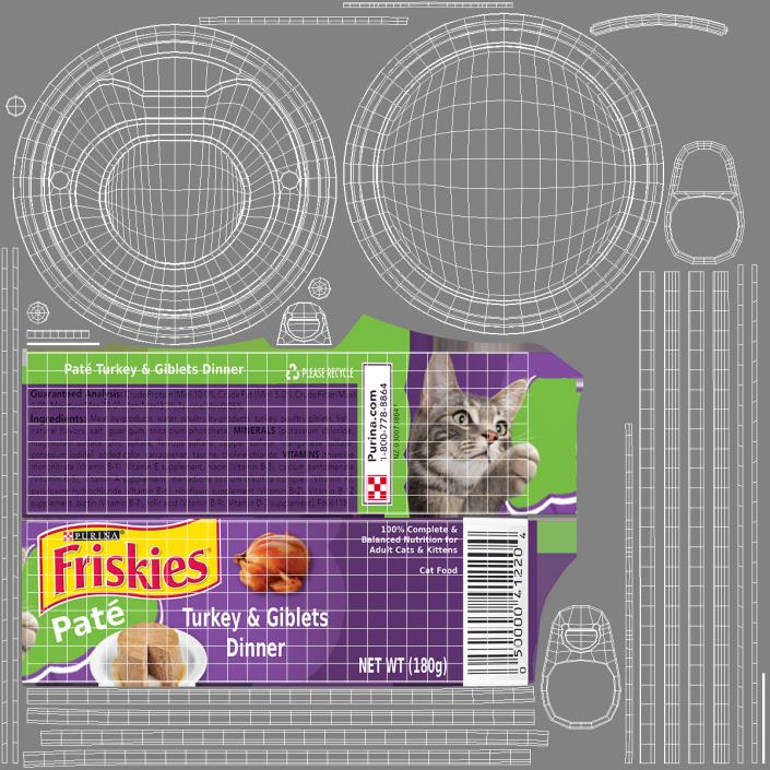 3D Pet Canned Food Collection 3 model