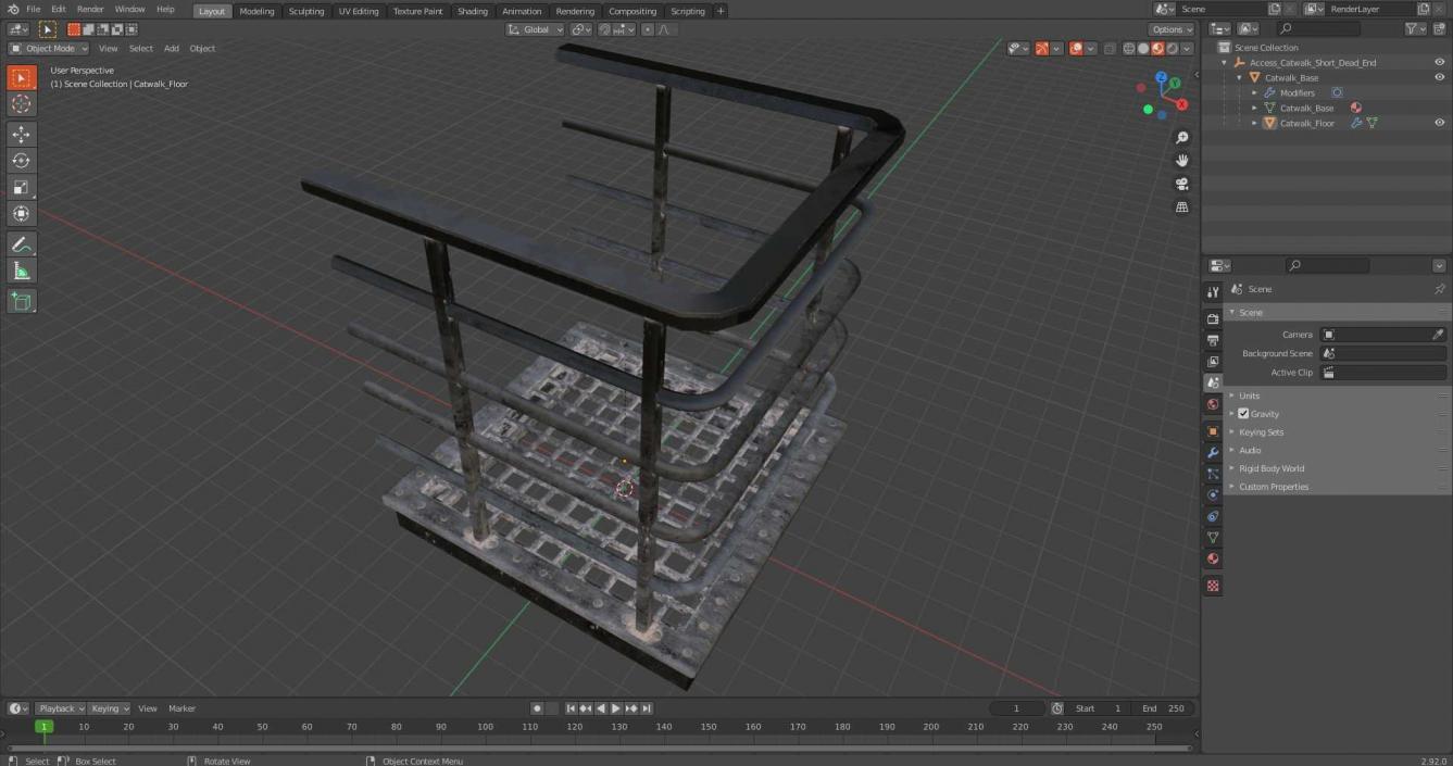 Access Catwalk Short Dead End 3D model