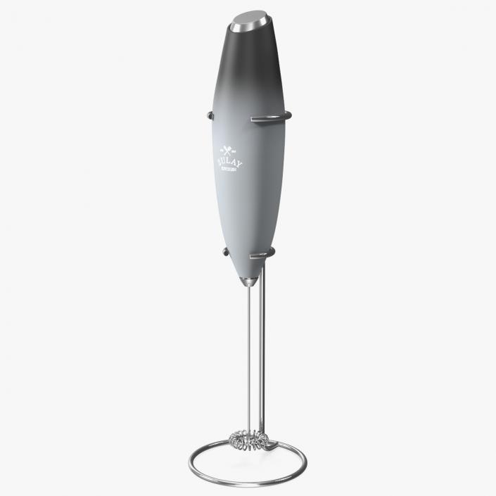 3D Electric Coffee Frother Zulay Grey with Holder