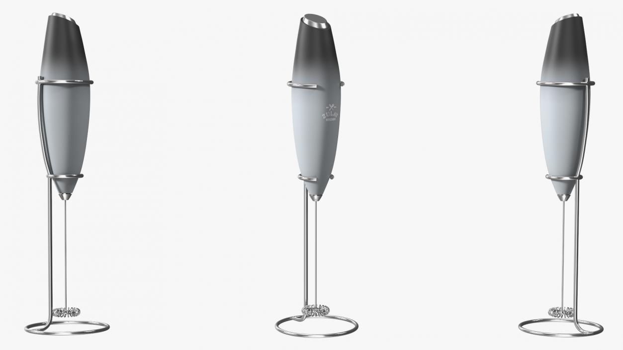 3D Electric Coffee Frother Zulay Grey with Holder