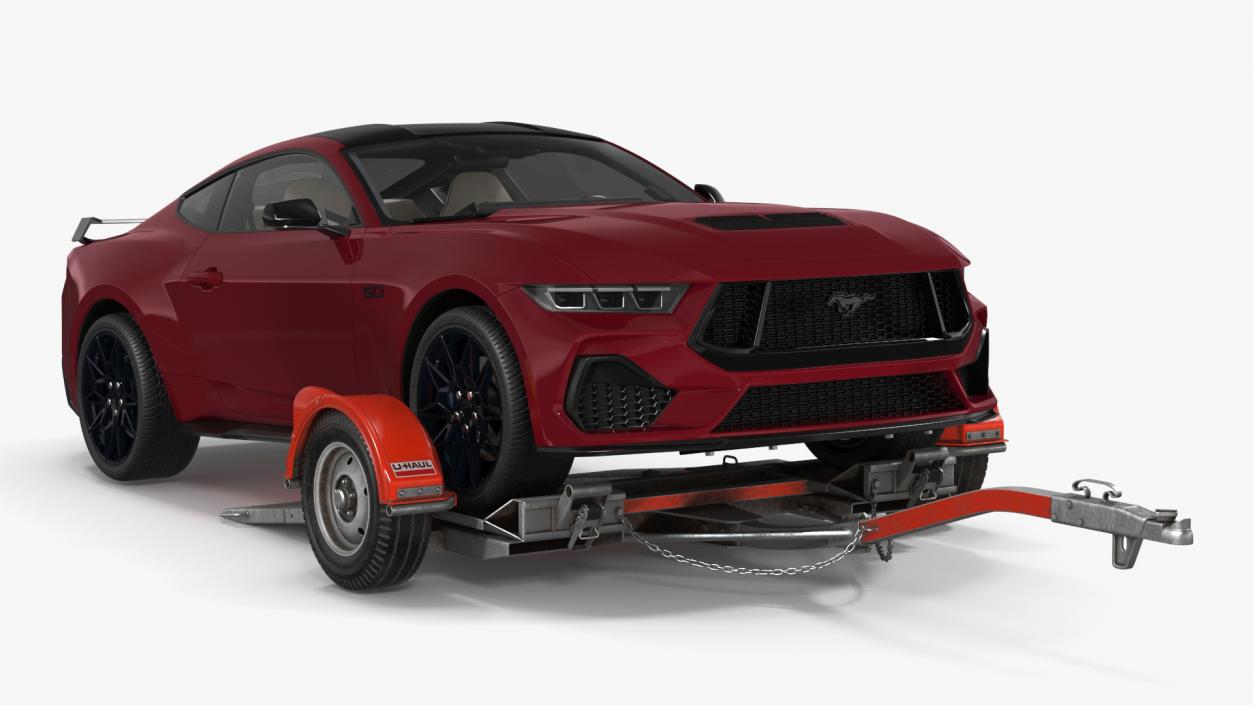 3D model Ford Mustang 2024 on Tow Dolly