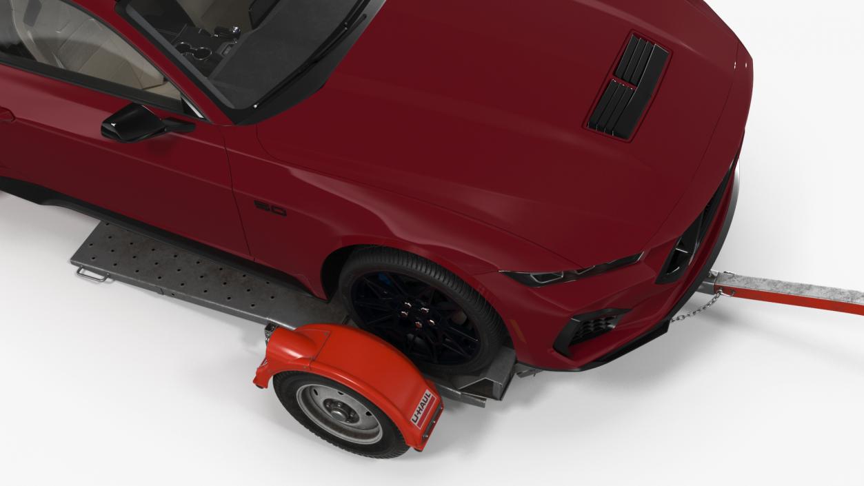 3D model Ford Mustang 2024 on Tow Dolly