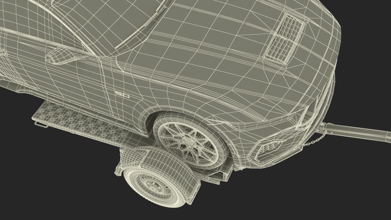 3D model Ford Mustang 2024 on Tow Dolly