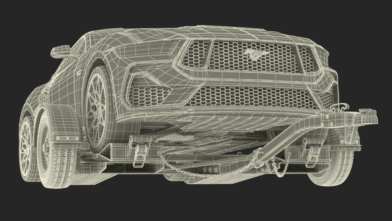 3D model Ford Mustang 2024 on Tow Dolly