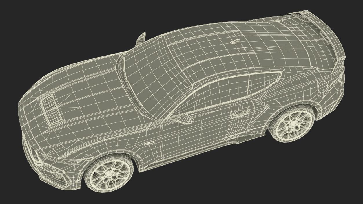 3D model Ford Mustang 2024 on Tow Dolly