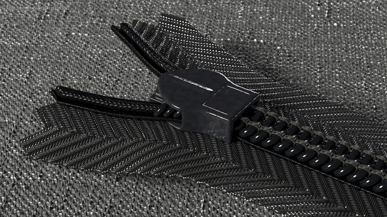 3D Nylon Invisible Zipper Black model