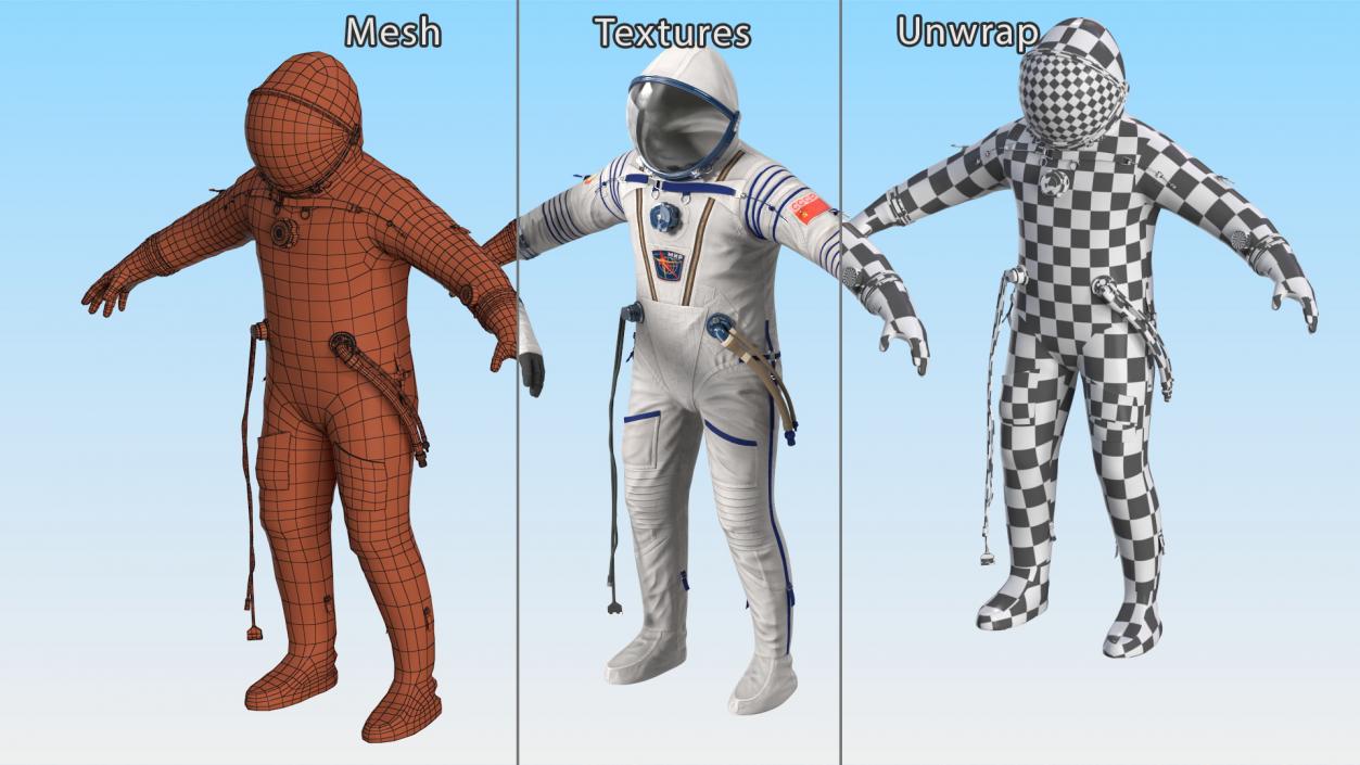 3D Sokol Space Suit Rigged model