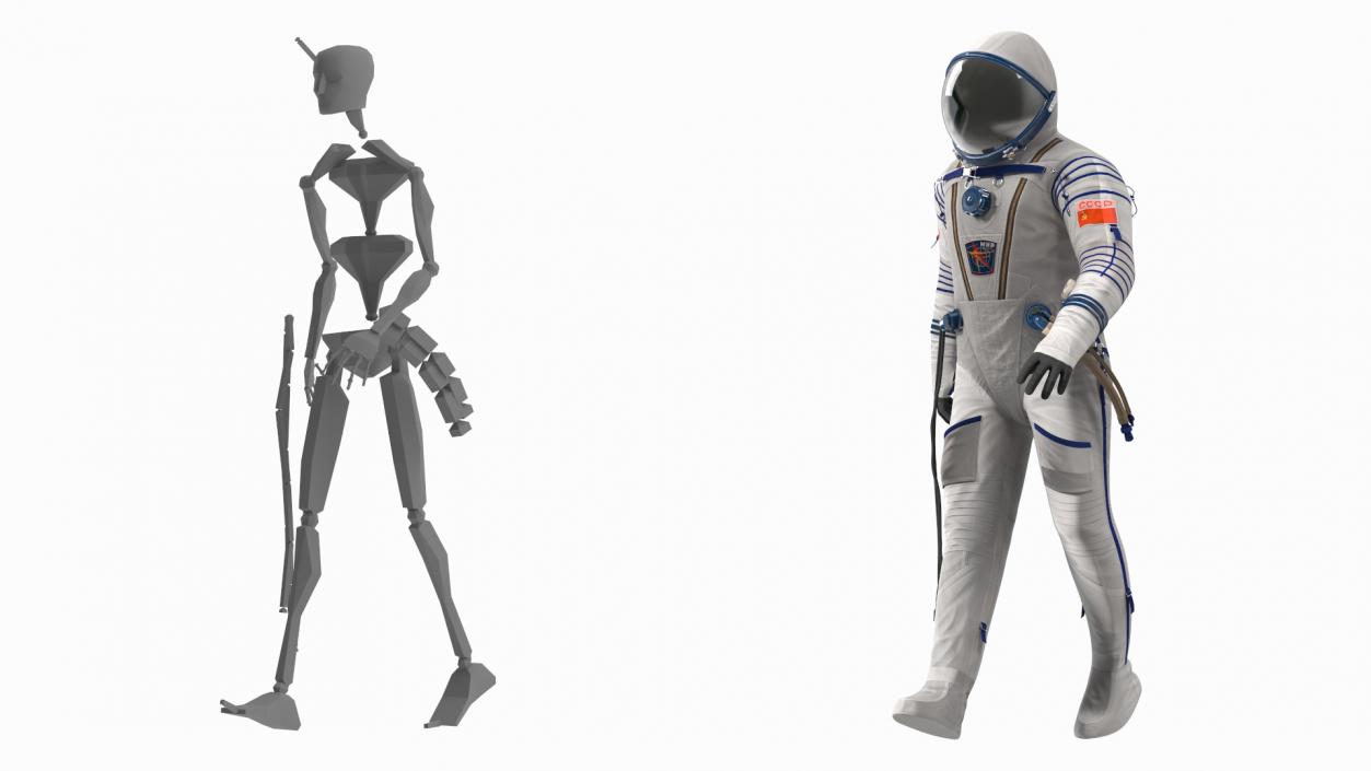 3D Sokol Space Suit Rigged model