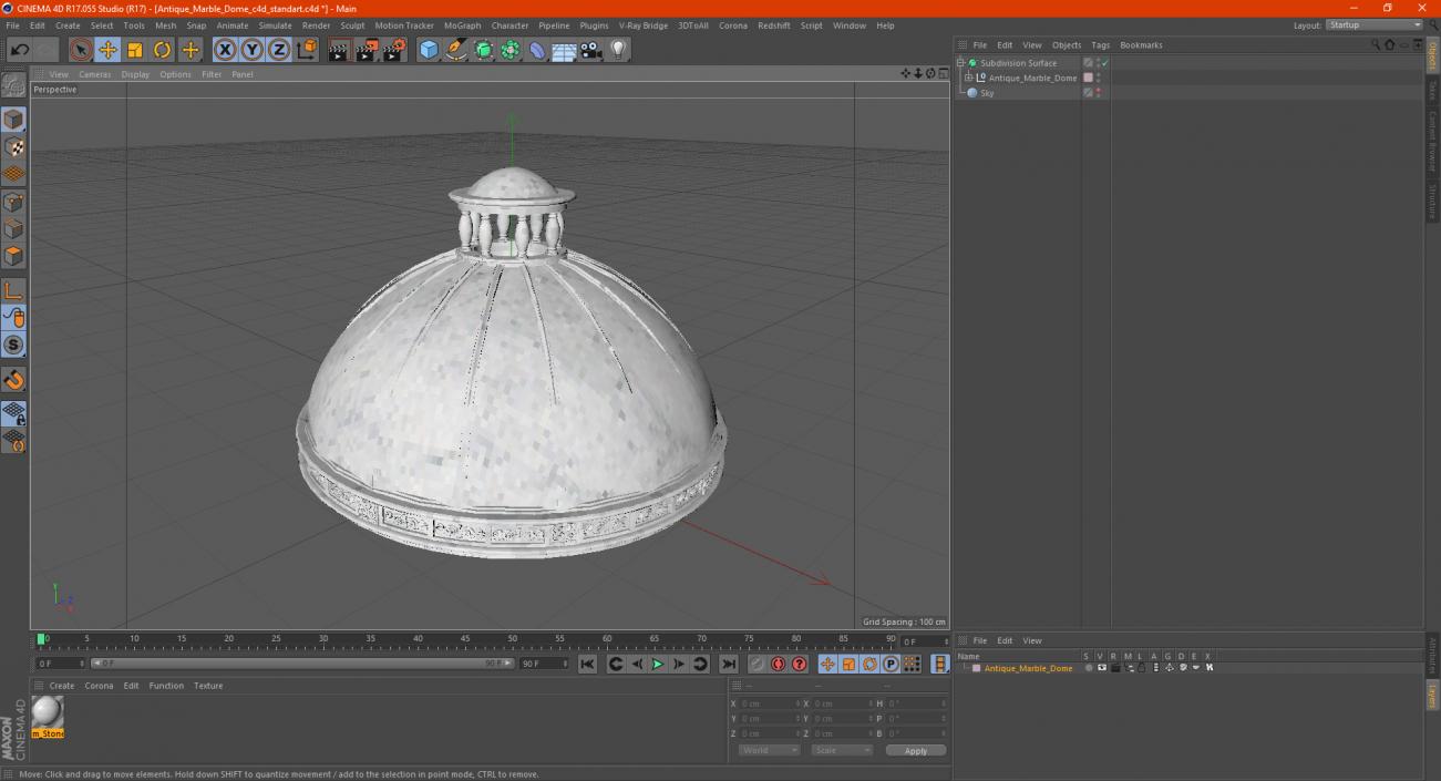 Antique Marble Dome 3D model