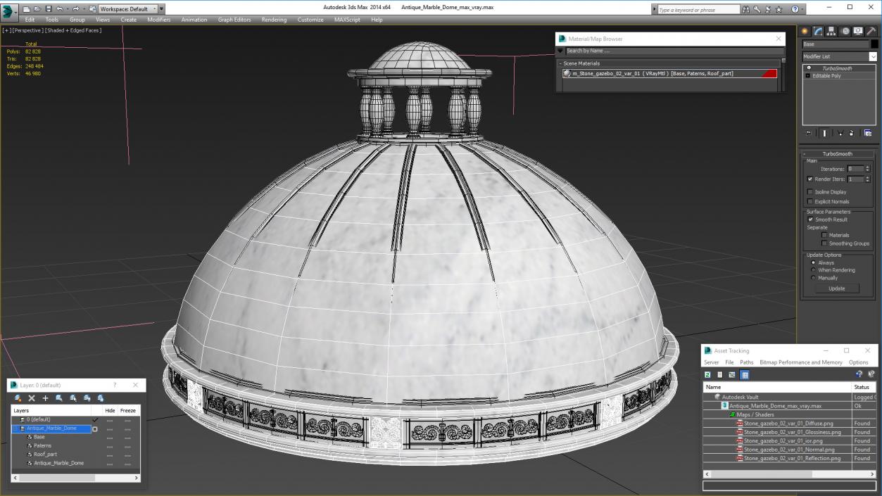 Antique Marble Dome 3D model