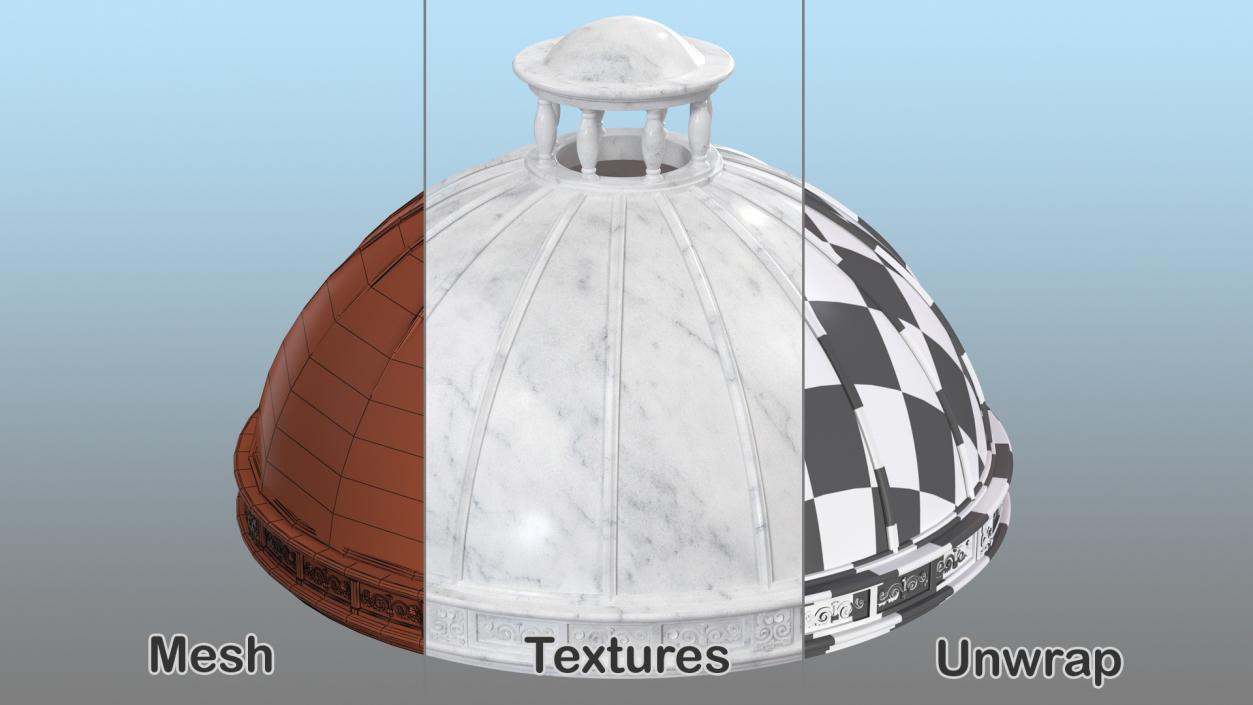 Antique Marble Dome 3D model