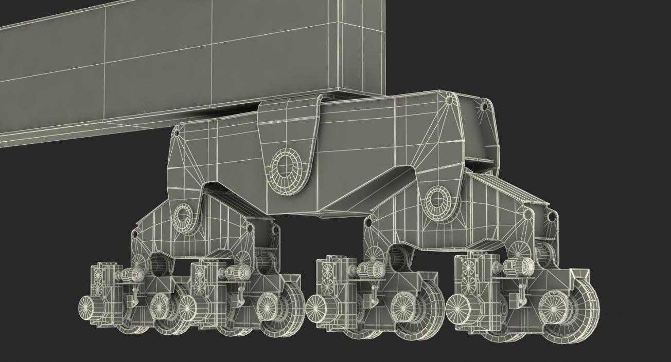 3D model Container Handling Gantry Crane Orange Rigged