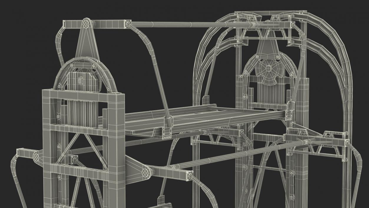 3D Car Parking 12 Place Rotary Lift System Rigged