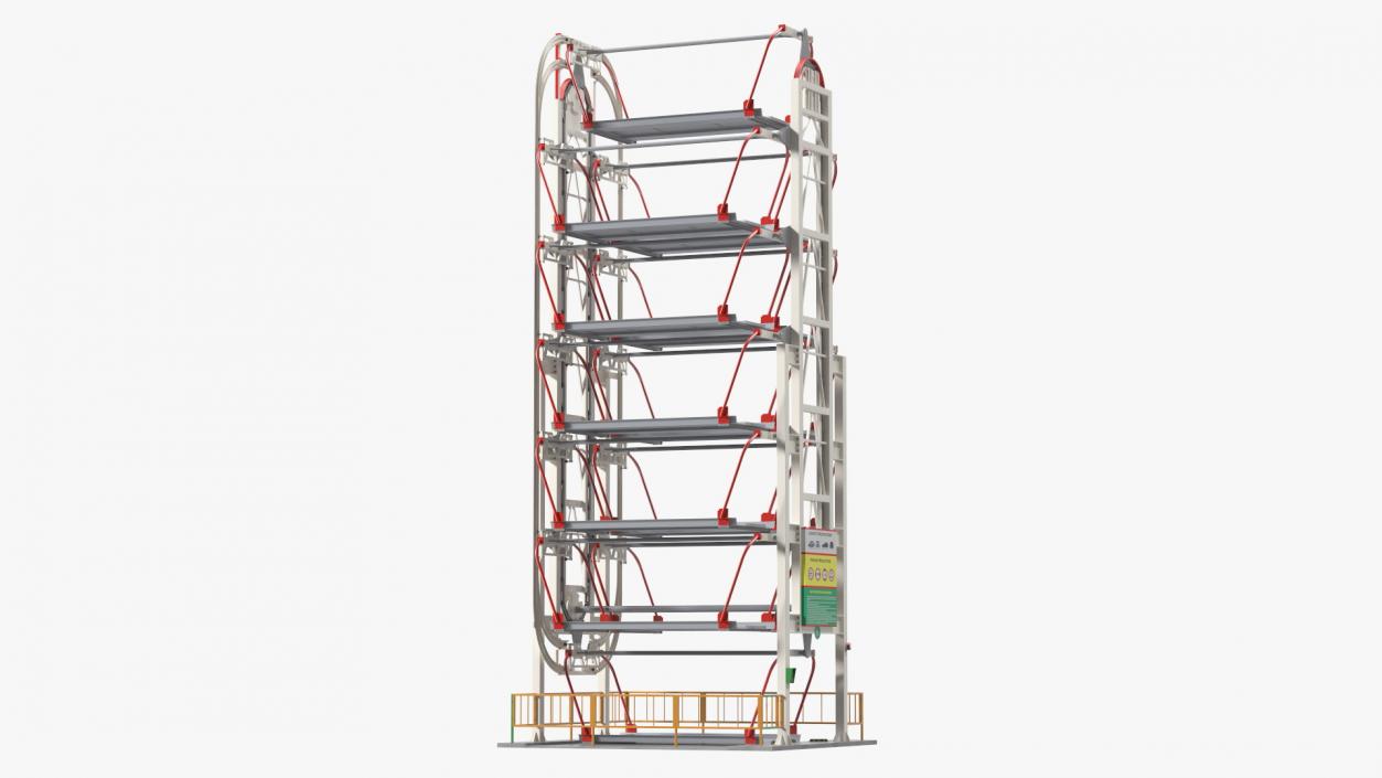 3D Car Parking 12 Place Rotary Lift System Rigged