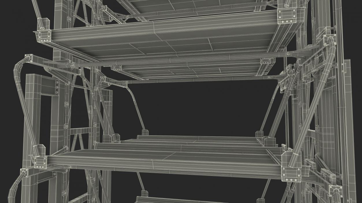 3D Car Parking 12 Place Rotary Lift System Rigged