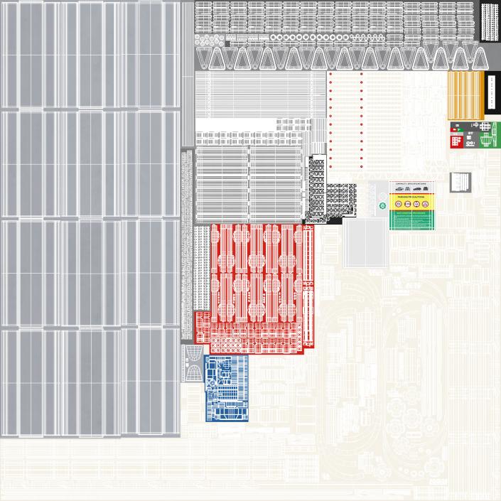 3D Car Parking 12 Place Rotary Lift System Rigged