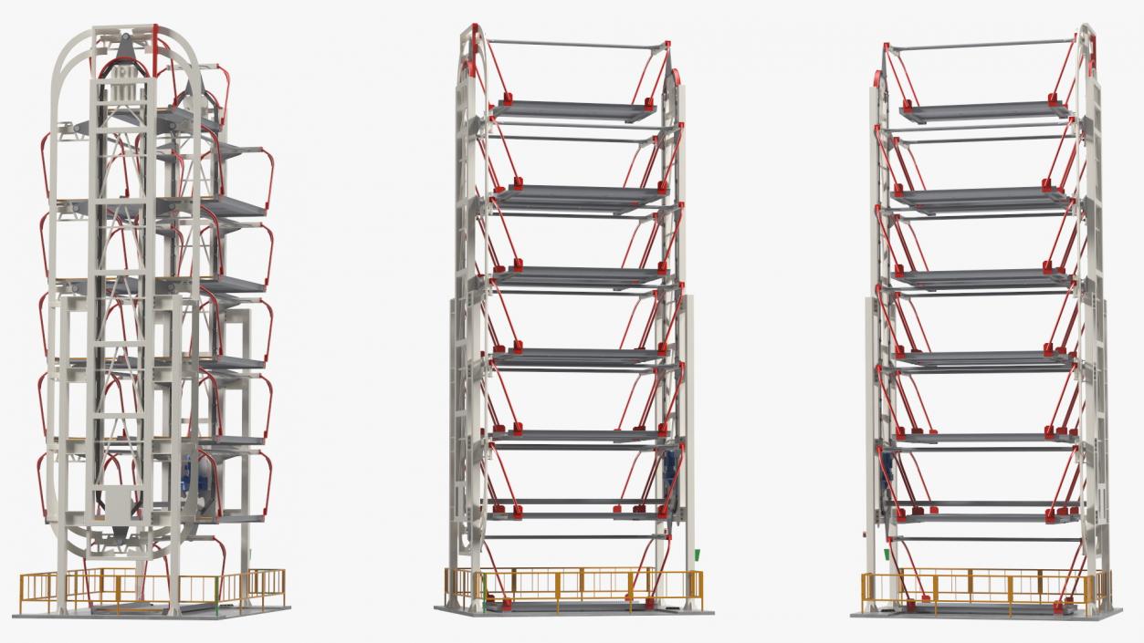 3D Car Parking 12 Place Rotary Lift System Rigged