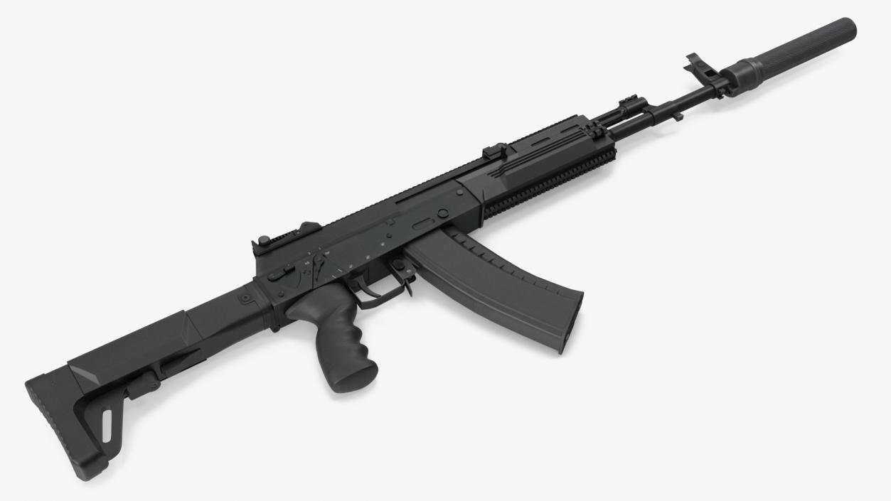 Assault Rifle AK-12 2011 with Suppressor New 3D model