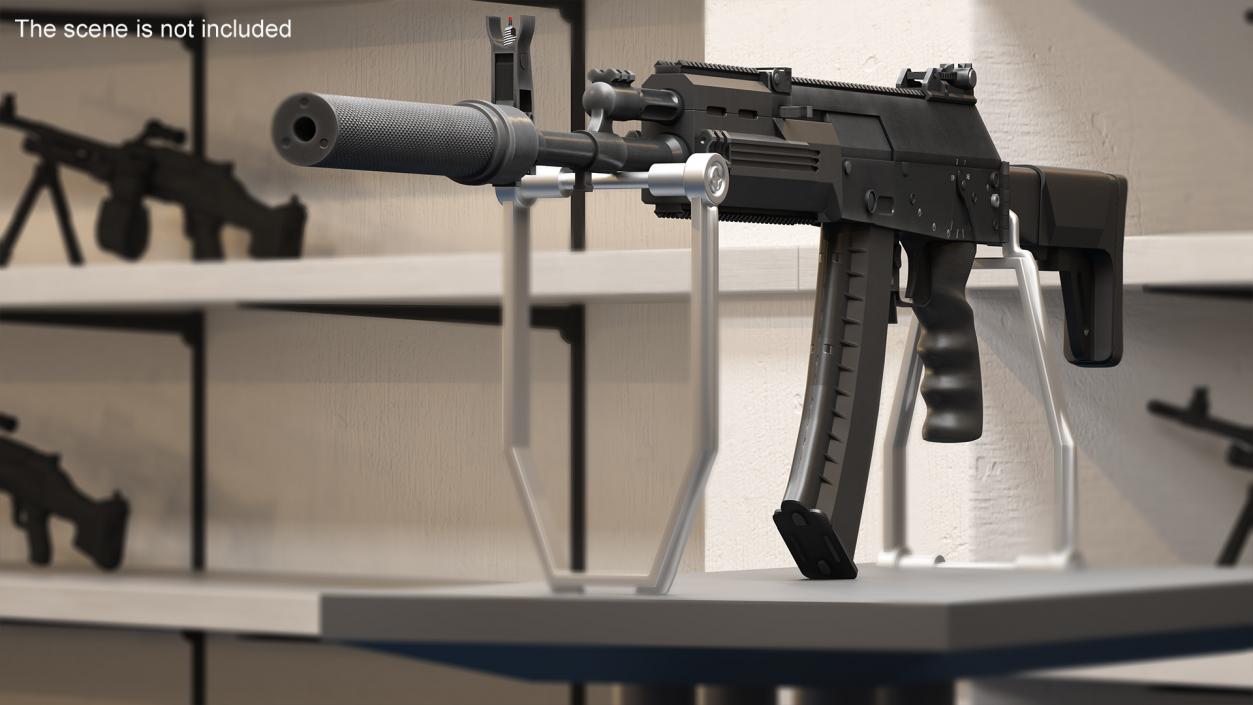 Assault Rifle AK-12 2011 with Suppressor New 3D model