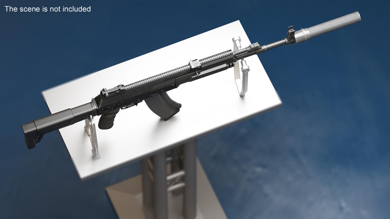 Assault Rifle AK-12 2011 with Suppressor New 3D model