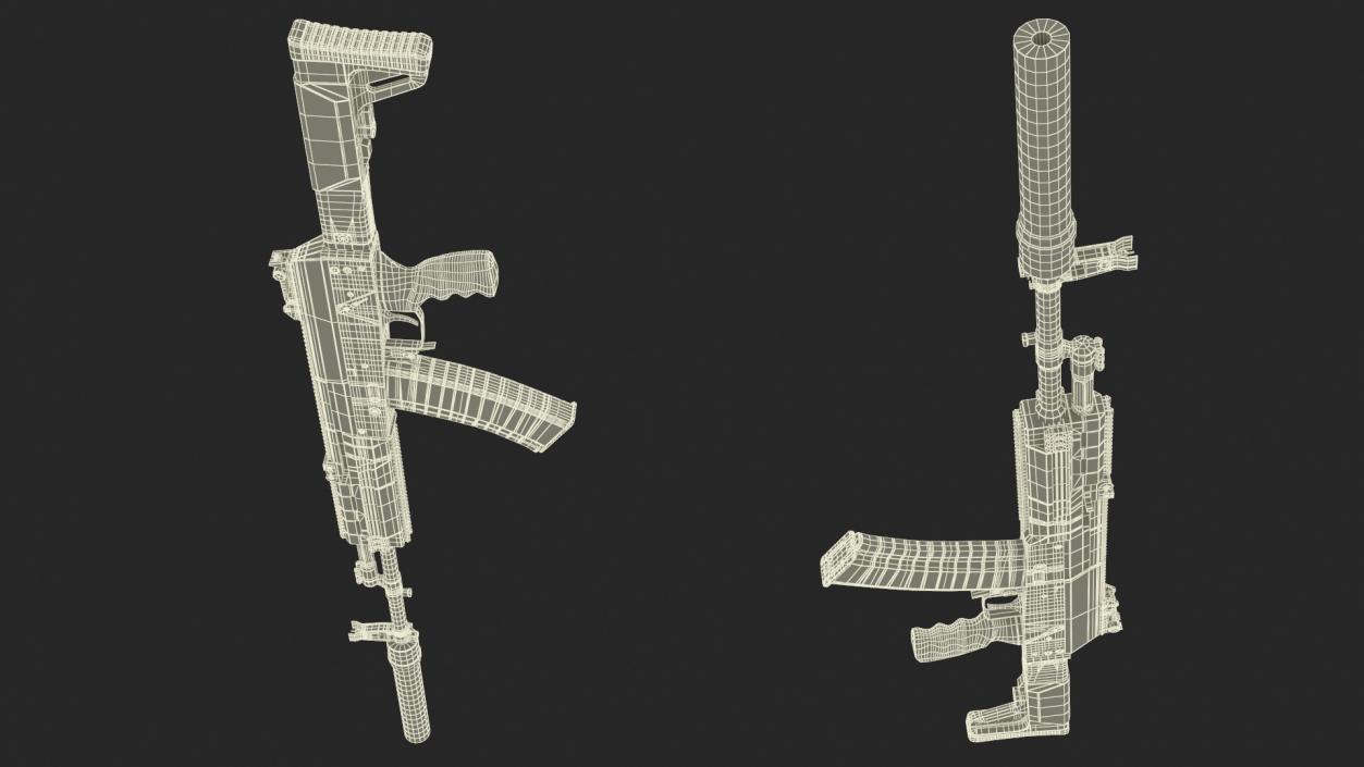 Assault Rifle AK-12 2011 with Suppressor New 3D model