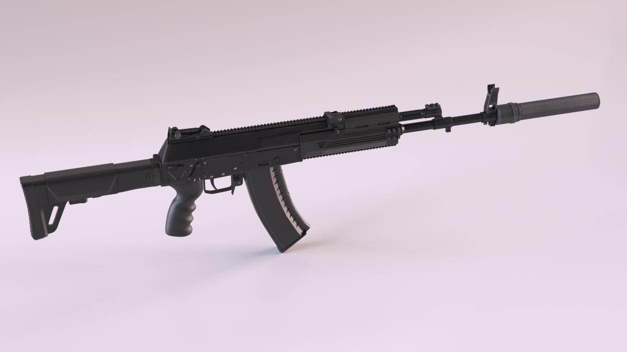 Assault Rifle AK-12 2011 with Suppressor New 3D model