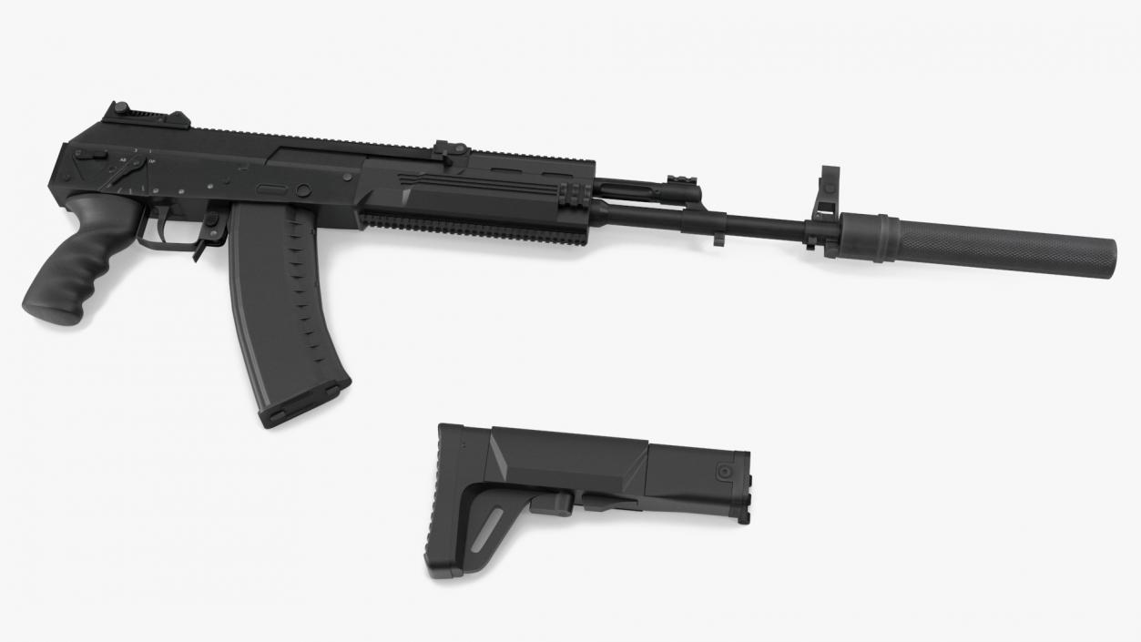 Assault Rifle AK-12 2011 with Suppressor New 3D model