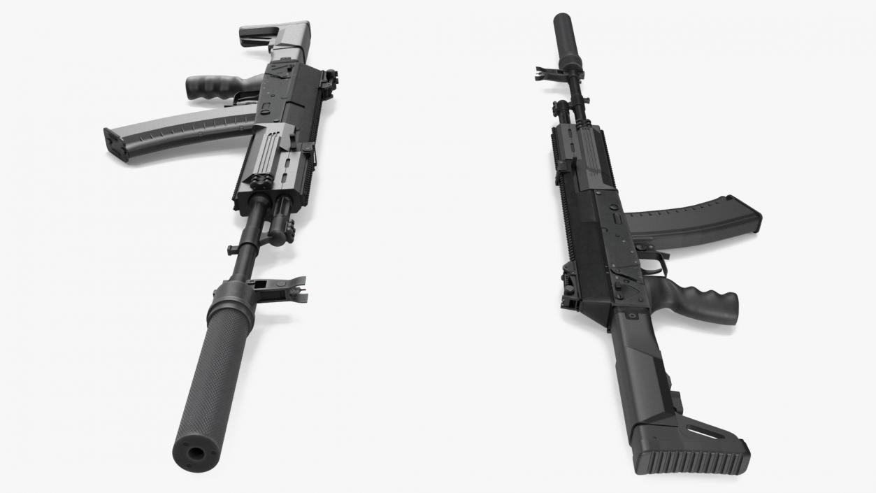 Assault Rifle AK-12 2011 with Suppressor New 3D model