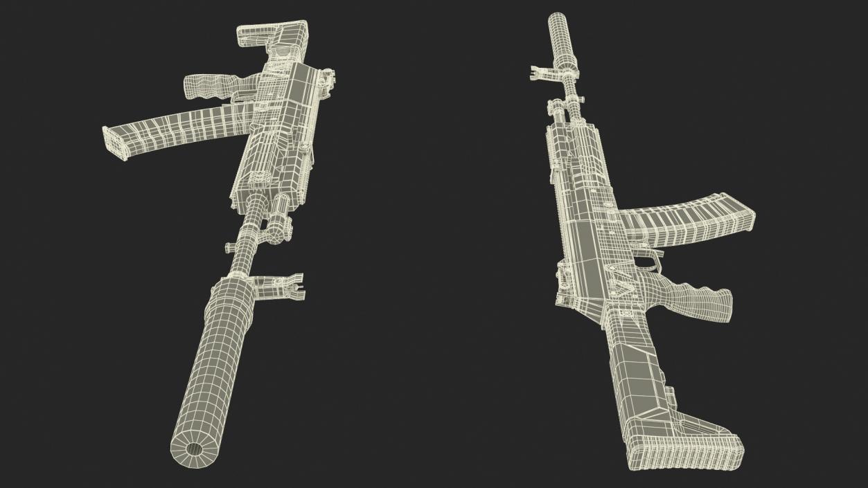 Assault Rifle AK-12 2011 with Suppressor New 3D model