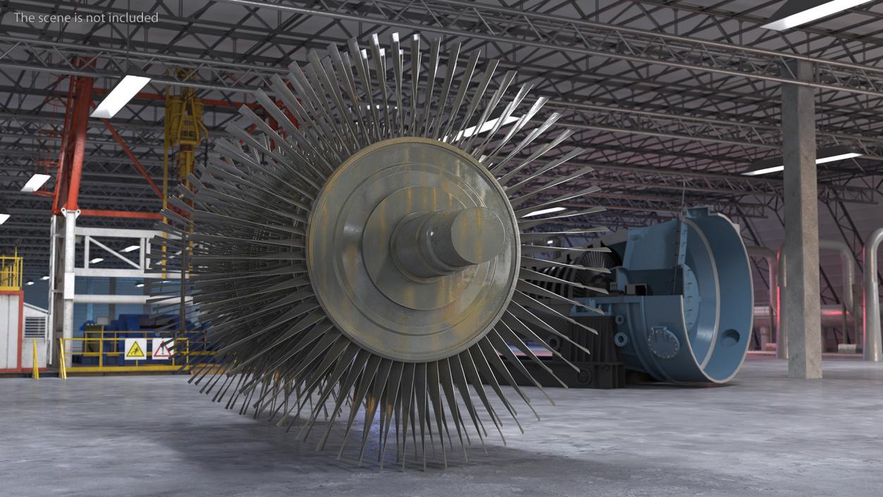 3D model Industrial Gas Turbine Engine Shaft