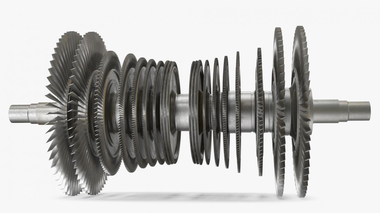 3D model Industrial Gas Turbine Engine Shaft