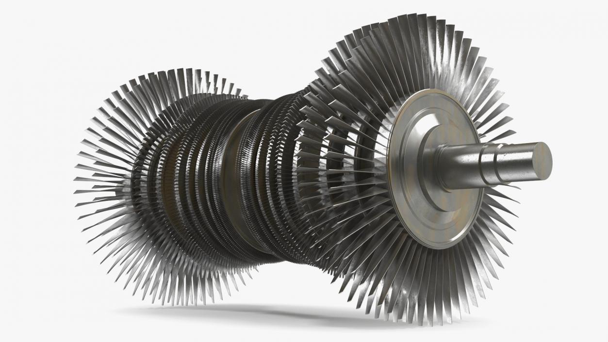 3D model Industrial Gas Turbine Engine Shaft