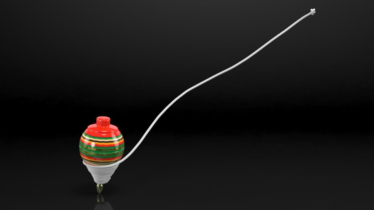 Spinning Toy Unreeled Painted 3D model