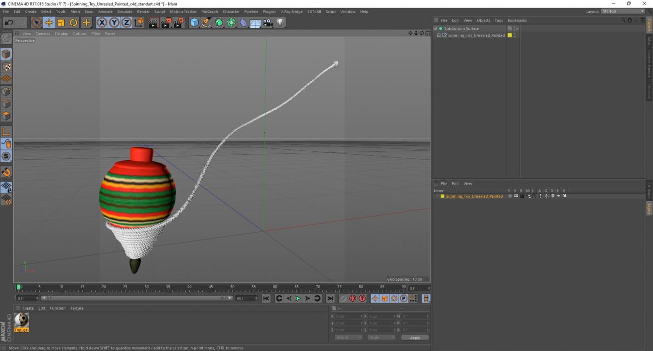 Spinning Toy Unreeled Painted 3D model