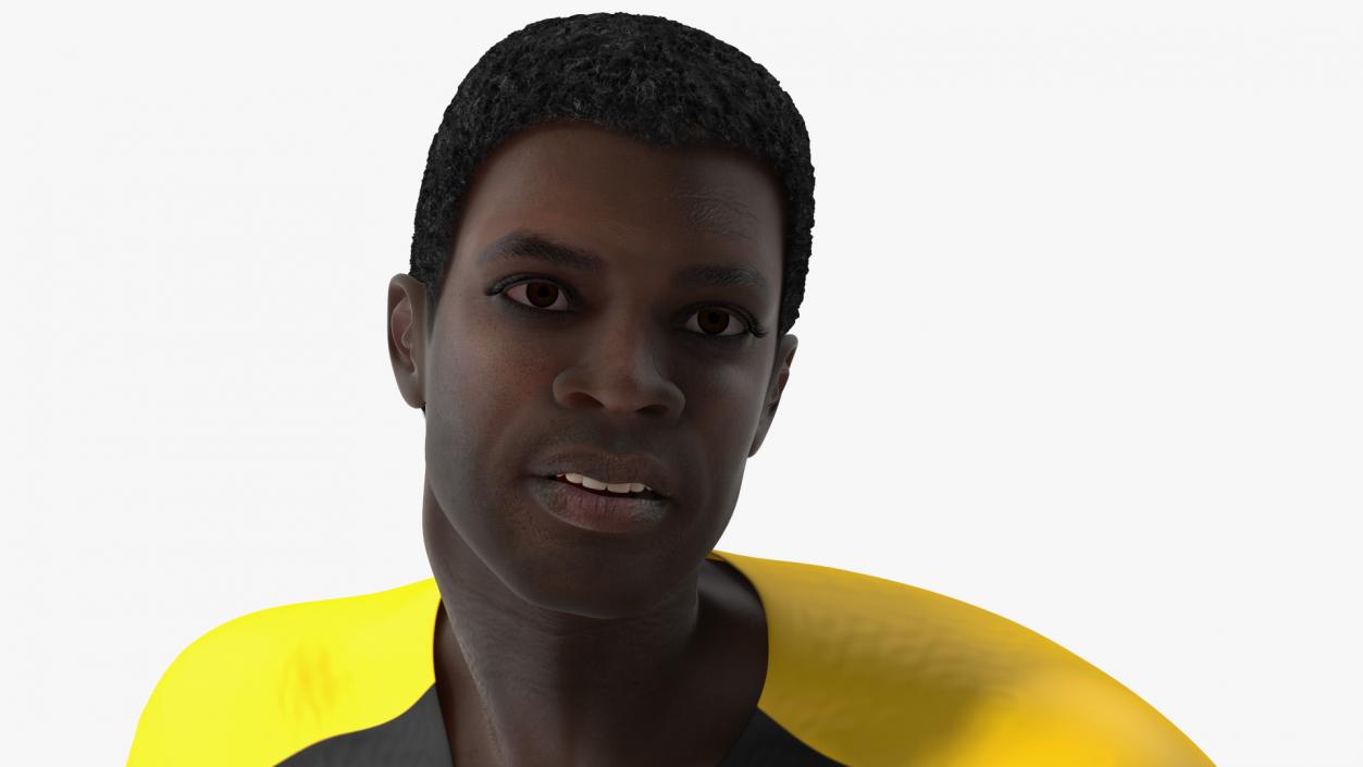 Black Man On Surfboard 3D